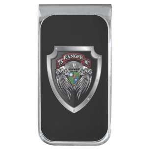 75th Ranger Regiment  Silver Finish Money Clip