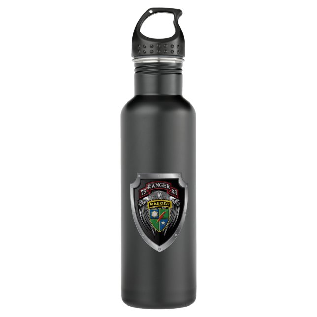75th Ranger Regiment  Stainless Shield Steel Water Bottle (Front)