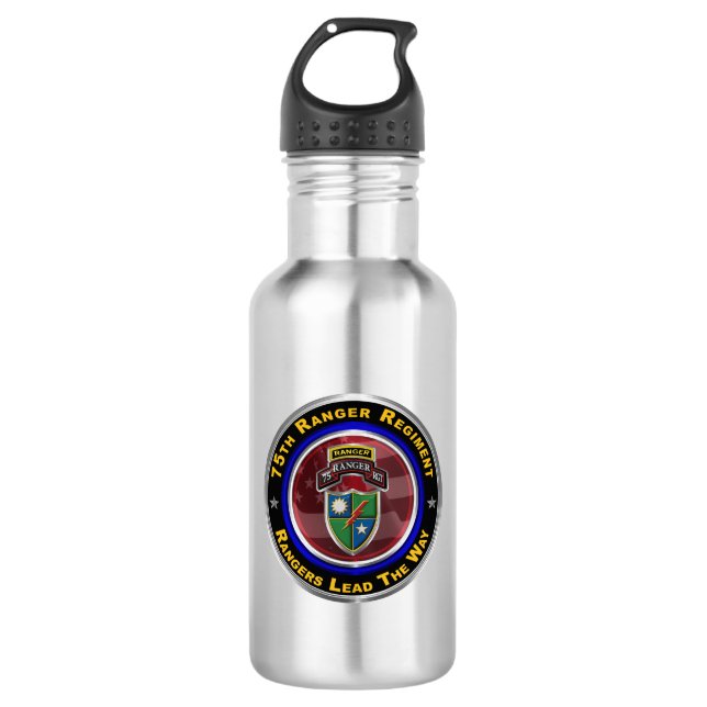 75th Ranger Regiment  Stainless Steel Water Bottle (Front)