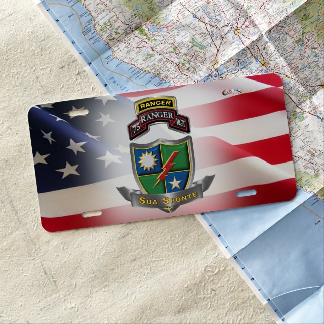 75th Ranger Regiment “Sua Sponte” License Plate (In Situ)