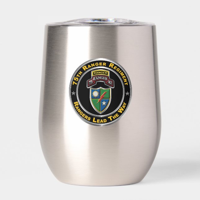 75th Ranger Regiment Thermal Wine Tumbler (Front)