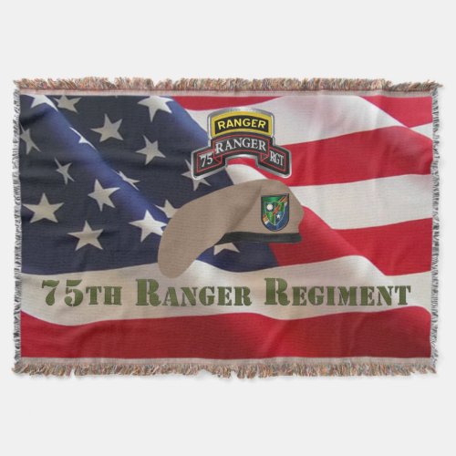 75th Ranger Regiment  Throw Blanket