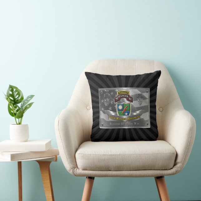 75th Ranger Regiment  Throw Pillow (Chair)