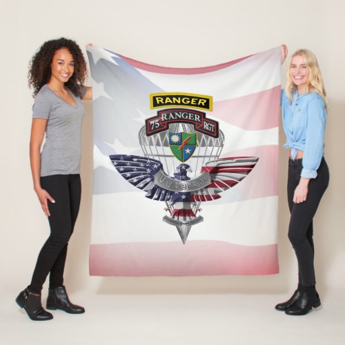 75th Ranger Regiment Veteran Fleece Blanket