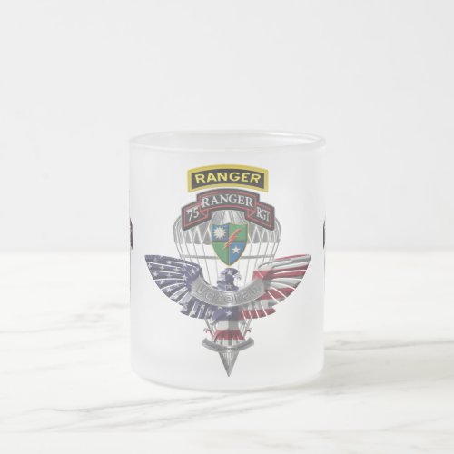 75th Ranger Regiment Veteran  Frosted Glass Coffee Mug
