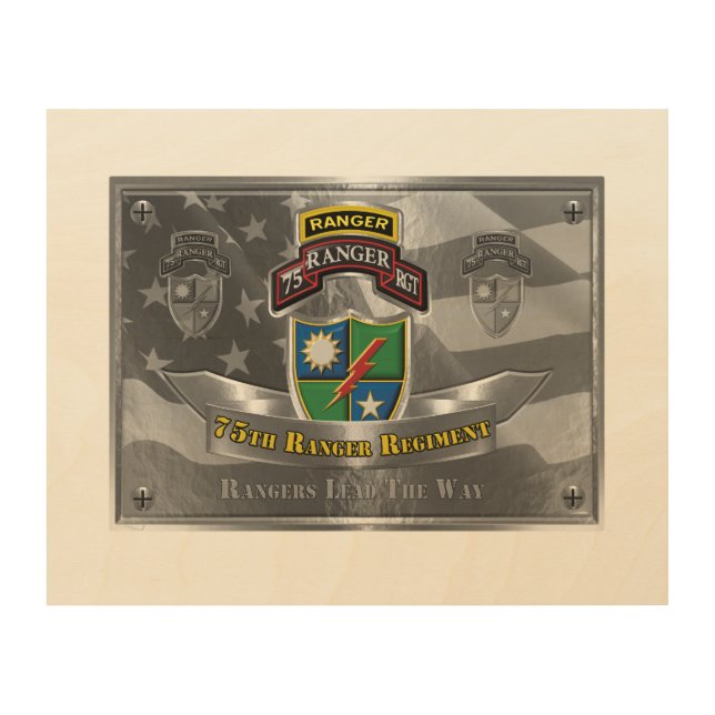 75th Ranger Regiment Veteran Wood Wall Art (Front)