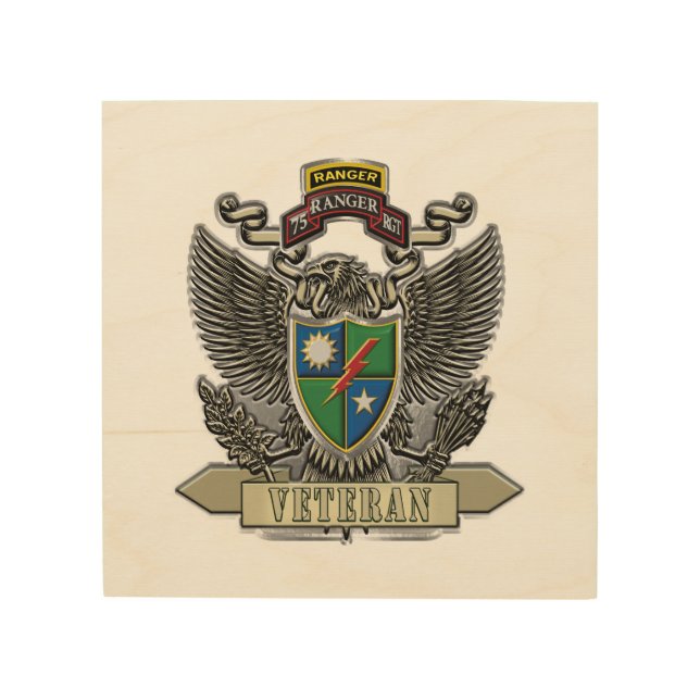 75th Ranger Regiment Veteran Wood Wall Art (Front)