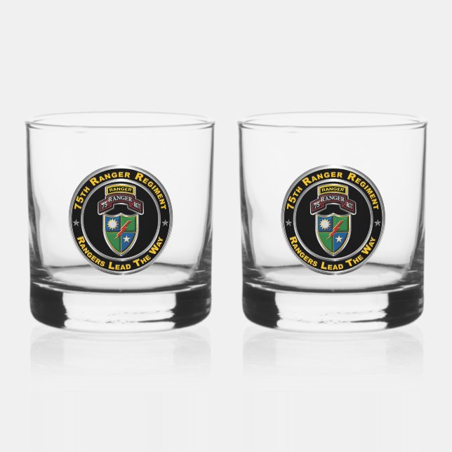 75th Ranger Regiment Whiskey Glass (Front)