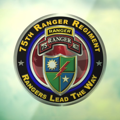 75th Ranger Regiment  Window Cling