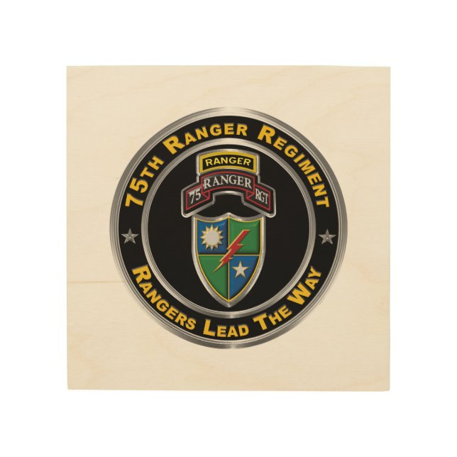 75th Ranger Regiment  Wood Wall Art (Front)