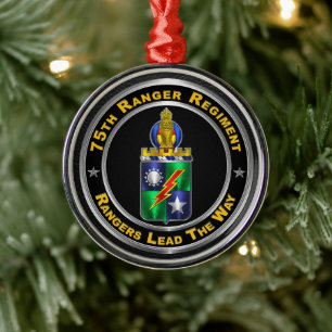 75th Ranger Regimental Crest Christmas Metal Ornament