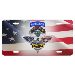 75th Rangers 2nd BAT with American Flag License Plate