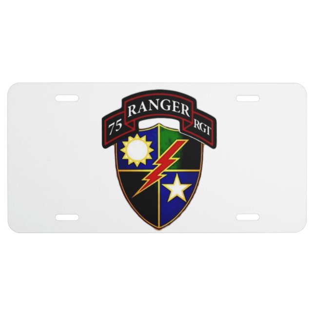 75th RANGERS License Plate (Front)