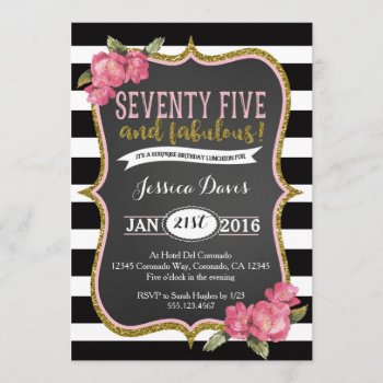 75th Surprise Luncheon Birthday Party Invitation by seasidepapercompany at Zazzle