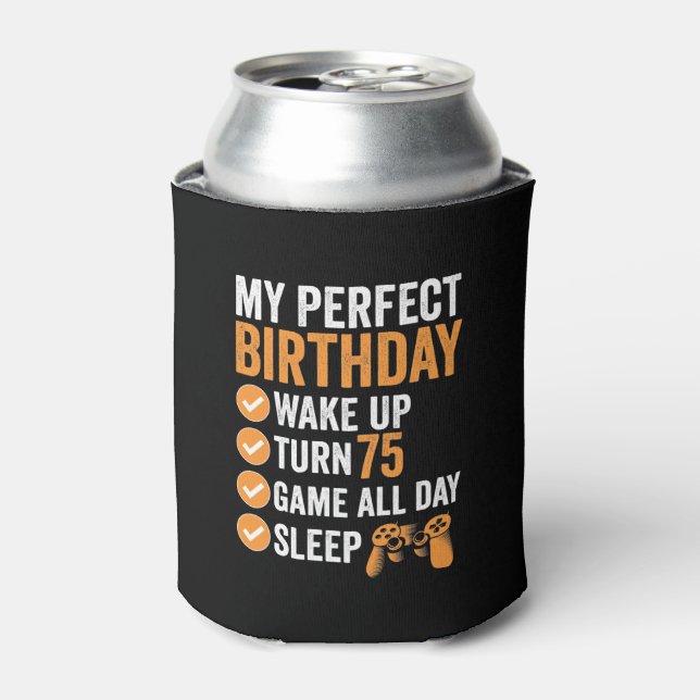 75th Turn 75 My Perfect Birthday Gaming Can Cooler (Can Front)