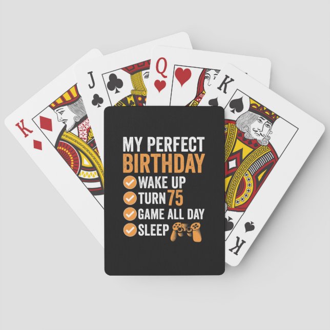 75th Turn 75 My Perfect Birthday Gaming Poker Cards (Back)