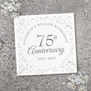 75th Wedding Anniversary Confetti Napkins