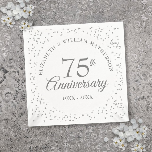 75th Wedding Anniversary Confetti Napkins (75th Wedding Anniversary Confetti Napkins)