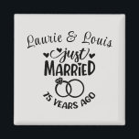75th Wedding Anniversary Custom Names Magnet<br><div class="desc">Commemorate your seventy-fifth wedding anniversary with this diamond white color background,  custom magnet. Personalize the names in black text to your own or the couple celebrating this milestone. Great idea for a party favor too!</div>