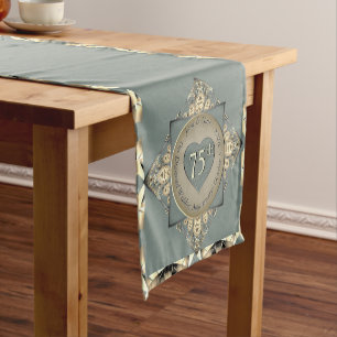75th Wedding Anniversary Diamond Short Table Runner