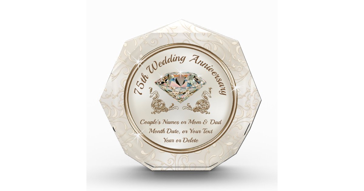 Diamond 60th PHOTO Wedding Anniversary Gem Acrylic Award, Zazzle