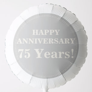 75th Wedding Anniversary Diamond White Balloon