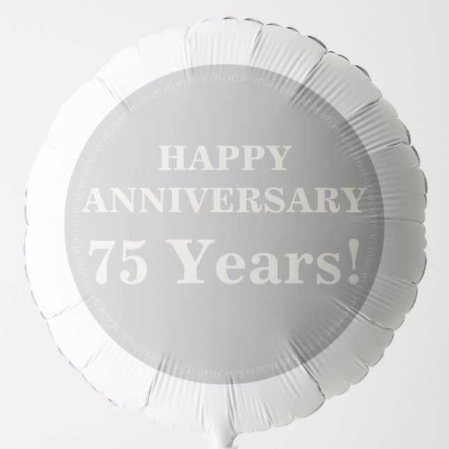 75th Wedding Anniversary Diamond White  Balloon (Front)