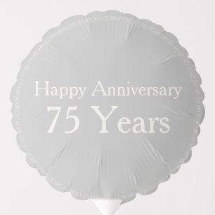 75th Wedding Anniversary Diamond White Balloon
