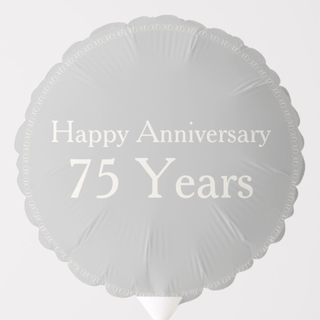 75th Wedding Anniversary Diamond White Balloon (Front)