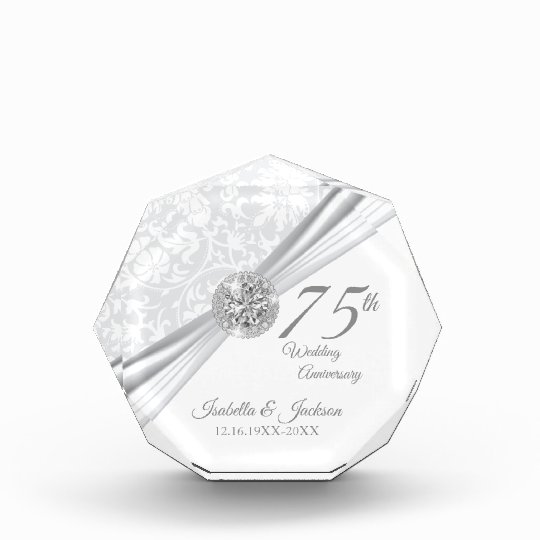 75th Wedding Anniversary Keepsake Design Acrylic Award