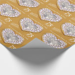 75th wedding anniversary parents photo wrap wrapping paper<br><div class="desc">75th wedding anniversary wrapping paper in golden yellow tones. Personalize this anniversary paper with your own photo and parent's name and anniversary year. Currently reads To a amazing Mum & Dad Happy wedding anniversary 75 years. Beautiful liquid gold effect with diamonds in a heart shape printed graphics 75th Wedding Anniversary...</div>
