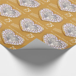 75th wedding anniversary parents photo wrap wrapping paper