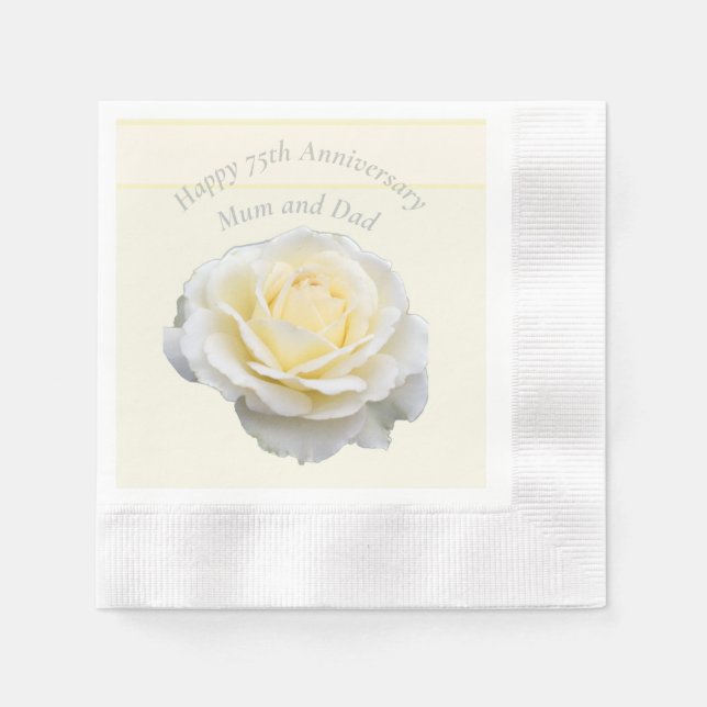 75th Wedding Anniversary Party Editable Napkins (Front)