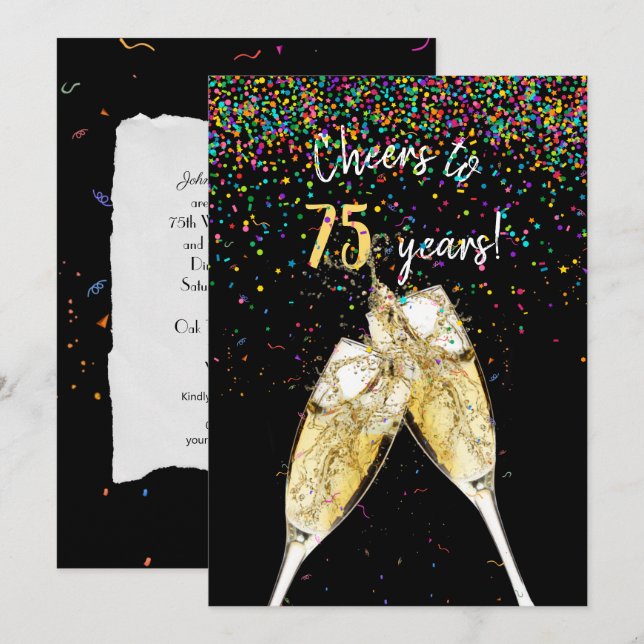 75th wedding anniversary party invitation (Front/Back)