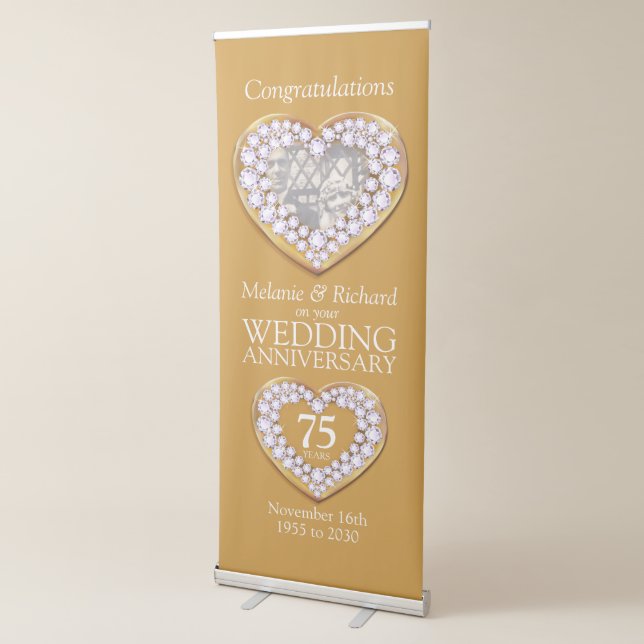 75th wedding anniversary photo heart banner (3/4)