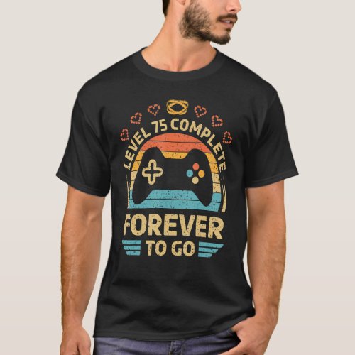 75th Wedding Anniversary Video Gamer Level 75 Comp T_Shirt