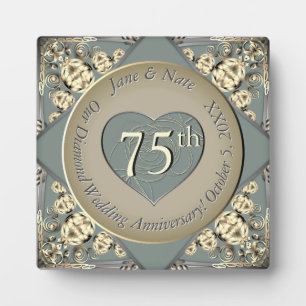 75th Wedding Diamond Anniversary Plaque