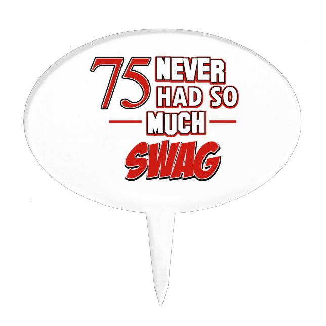 75th year old birthday designs cake topper (Front)