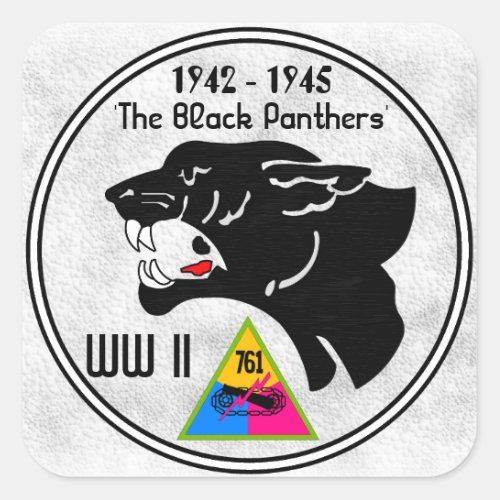 761st TANK BATTALION BLACK PANTHERS WW II Square Sticker