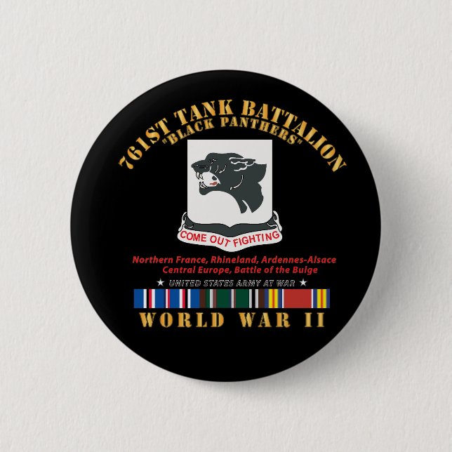 761st Tank Battalion - Black Panthers - WWII  EU Button (Front)