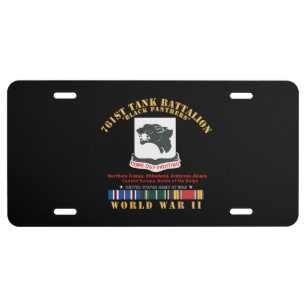 761st Tank Battalion - Black Panthers - WWII  EU License Plate
