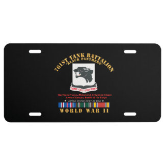 761st Tank Battalion - Black Panthers - WWII  EU License Plate