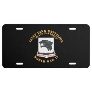 761st Tank Battalion - Black Panthers - WWII License Plate