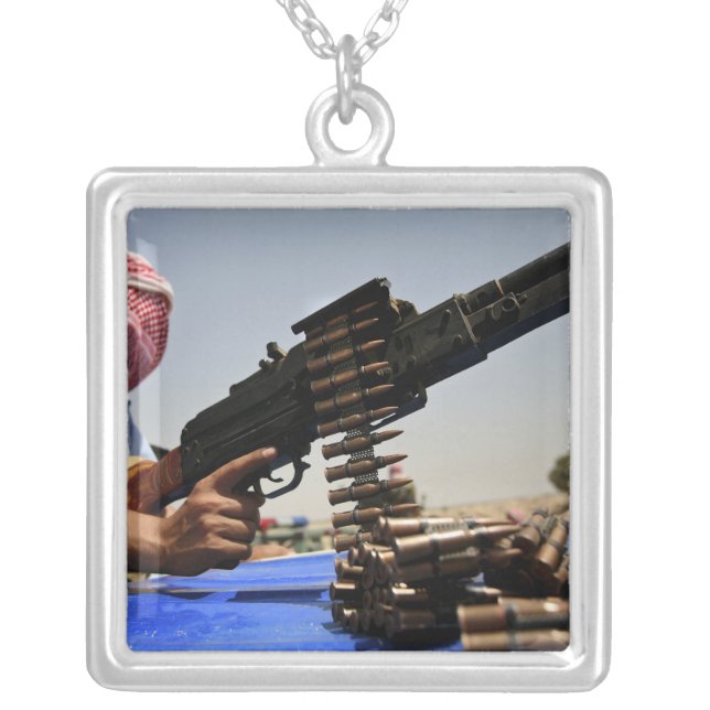 762 mm rounds lie on the truck silver plated necklace (Front)