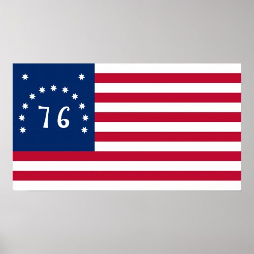 76 Bennington Battle Flag American Revolution Poster