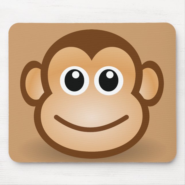76-Free-Cute-Cartoon-Monkey-Clipart-Illustration Mouse Pad (Front)