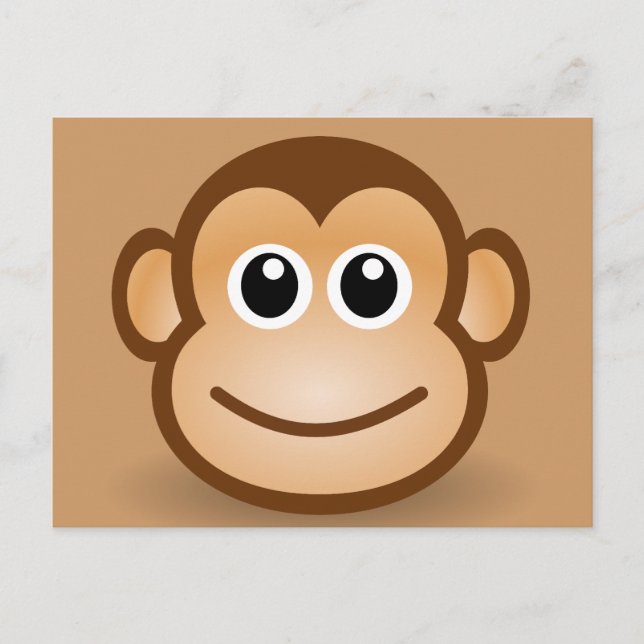 76-Free-Cute-Cartoon-Monkey-Clipart-Illustration Postcard (Front)