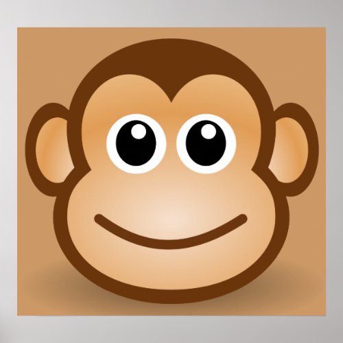 76_Free_Cute_Cartoon_Monkey_Clipart_Illustration Poster