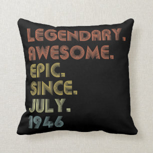 76 Year Old Awesome Since July 1946 Gifts 76th Throw Pillow