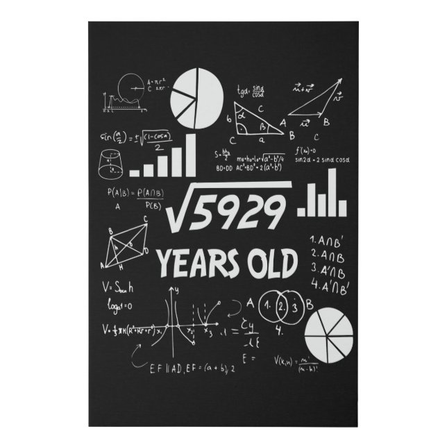 76 Year Old Bday Math Teacher 76th Birthday Gift Faux Canvas Print (Front)